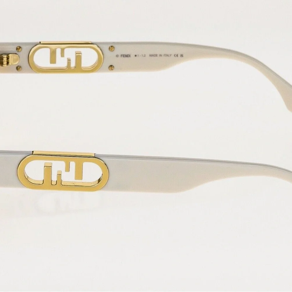 Authentic FENDI Square Acetate-frame Sunglasses in White - Like New